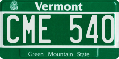 VT license plate CME540