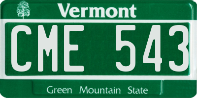 VT license plate CME543