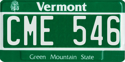 VT license plate CME546