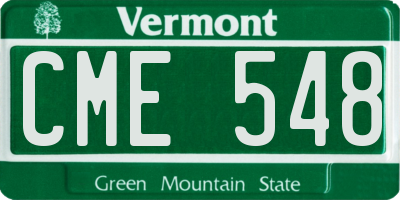 VT license plate CME548