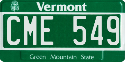 VT license plate CME549
