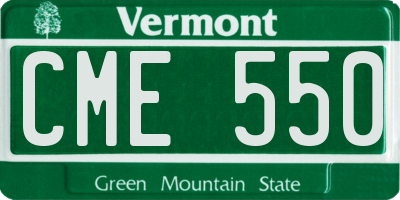 VT license plate CME550