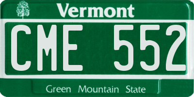 VT license plate CME552
