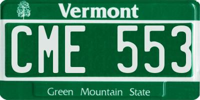 VT license plate CME553