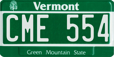 VT license plate CME554