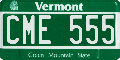 VT license plate CME555