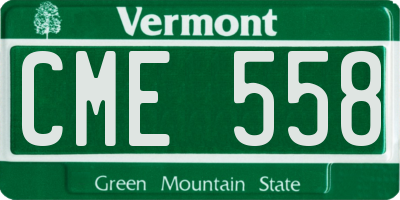 VT license plate CME558