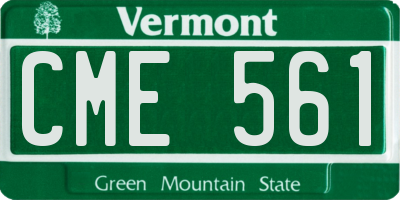 VT license plate CME561
