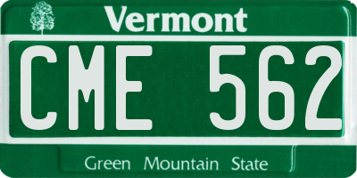 VT license plate CME562