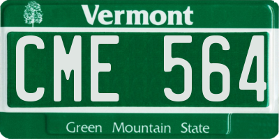 VT license plate CME564