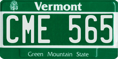 VT license plate CME565