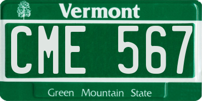 VT license plate CME567