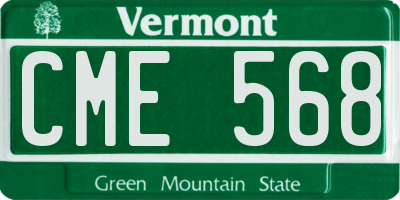 VT license plate CME568