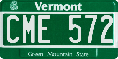 VT license plate CME572