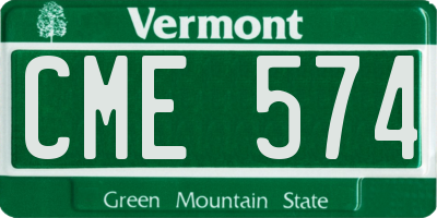 VT license plate CME574