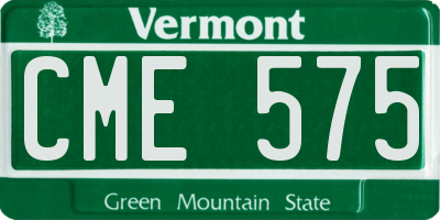 VT license plate CME575