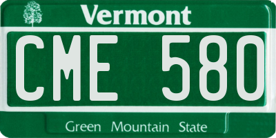 VT license plate CME580