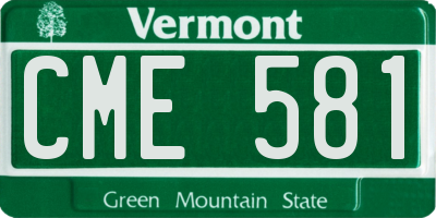 VT license plate CME581