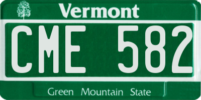 VT license plate CME582