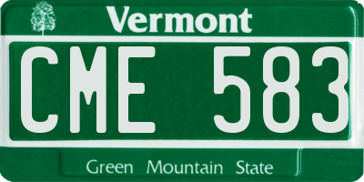 VT license plate CME583