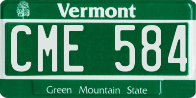VT license plate CME584