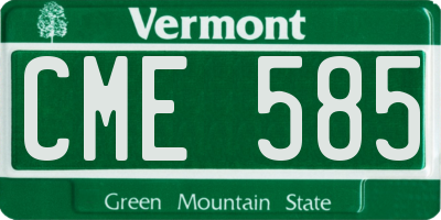 VT license plate CME585