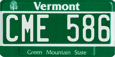 VT license plate CME586