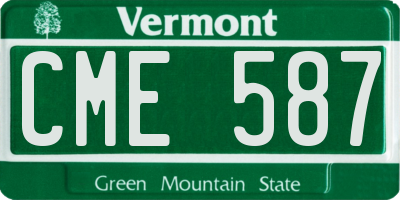 VT license plate CME587