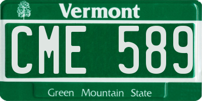 VT license plate CME589