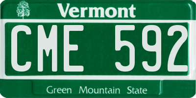 VT license plate CME592