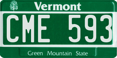 VT license plate CME593