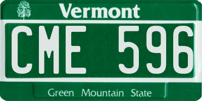 VT license plate CME596