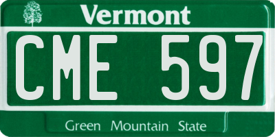 VT license plate CME597