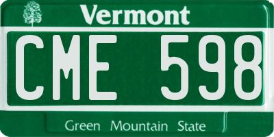VT license plate CME598