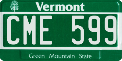 VT license plate CME599