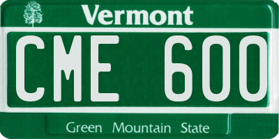 VT license plate CME600
