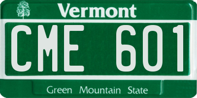 VT license plate CME601