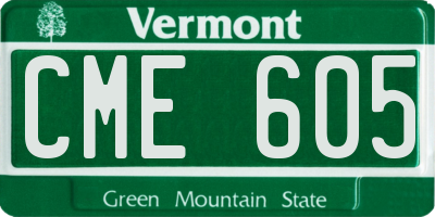 VT license plate CME605