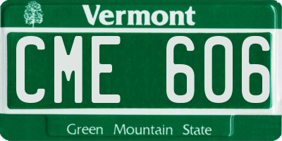 VT license plate CME606