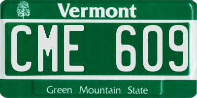 VT license plate CME609