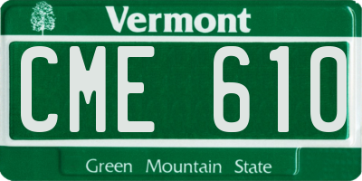 VT license plate CME610