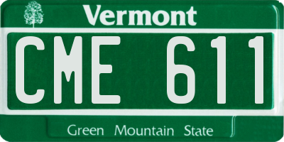 VT license plate CME611