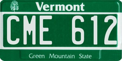 VT license plate CME612