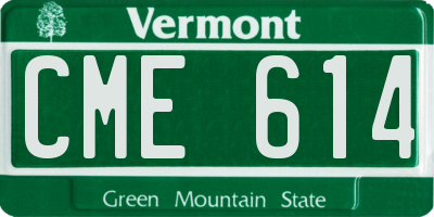 VT license plate CME614