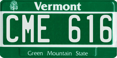 VT license plate CME616
