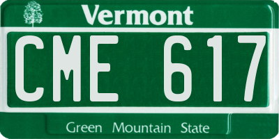 VT license plate CME617