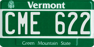 VT license plate CME622