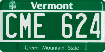 VT license plate CME624