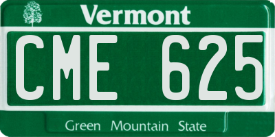 VT license plate CME625