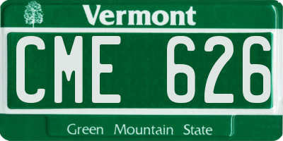 VT license plate CME626